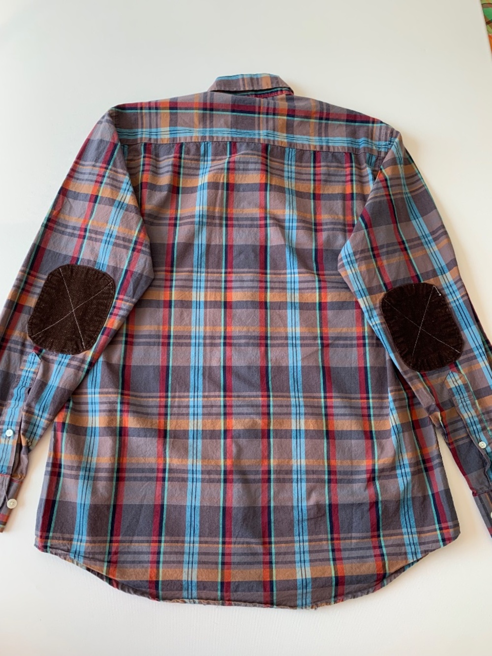 Polo Ralph Lauren Men’s size L Plaid Shirt Long Sleeve with Elbow Patches - Picture 9 of 12